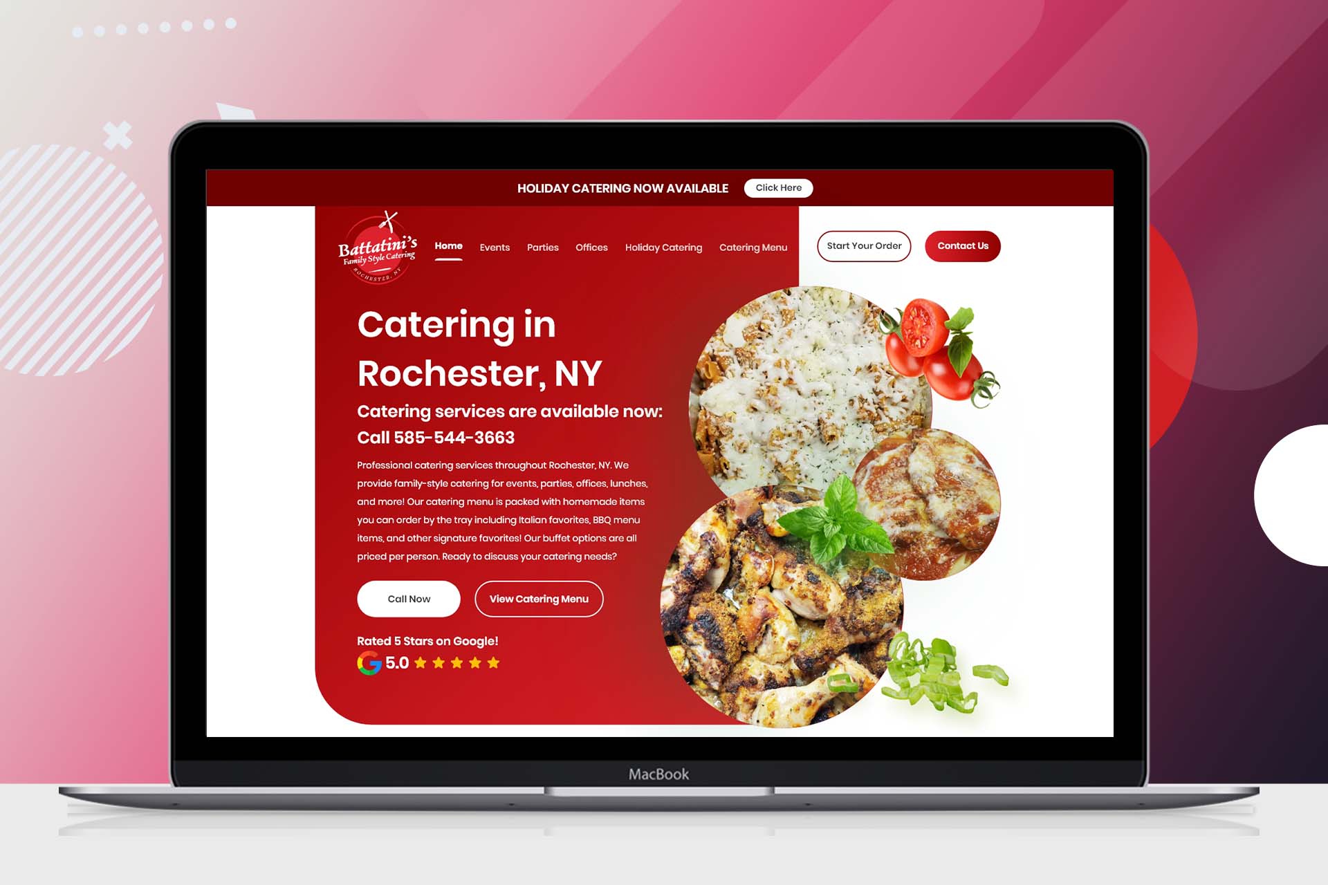 Holiday Catering website